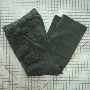 WILLIAM B Pants Jeans Olive Green Cargo Boot Cut  Straight sz 10 Stretch